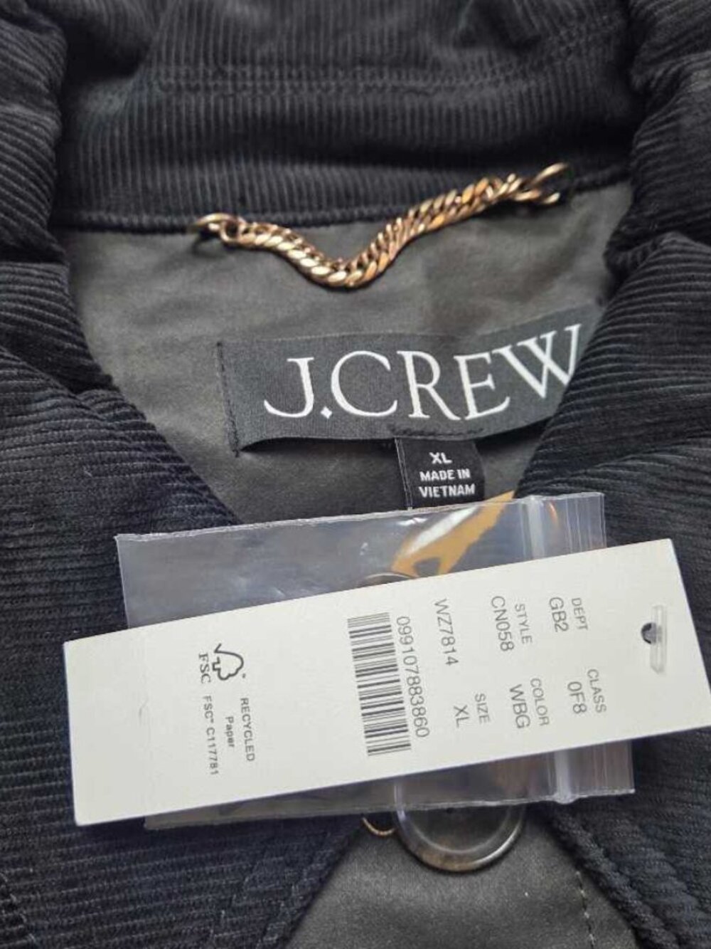 New XL J.Crew coated barn jacket with quilted lining Washed Black Grey coat - Picture 5 of 11